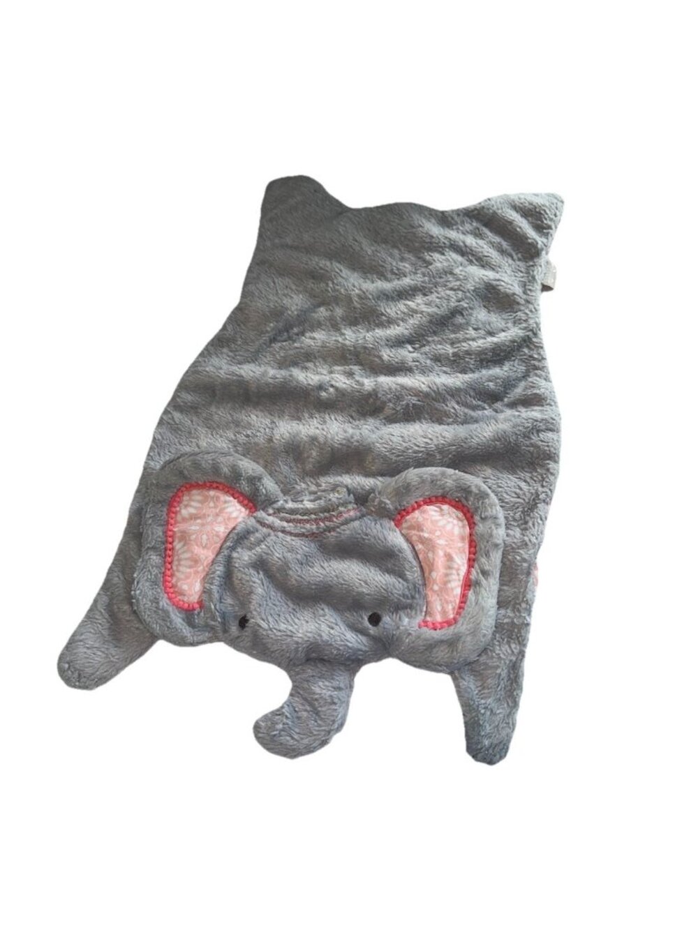 LevTex Baby Gray Elephant Plush Rug Play Mat Security Lovey Large 30” X 17”
